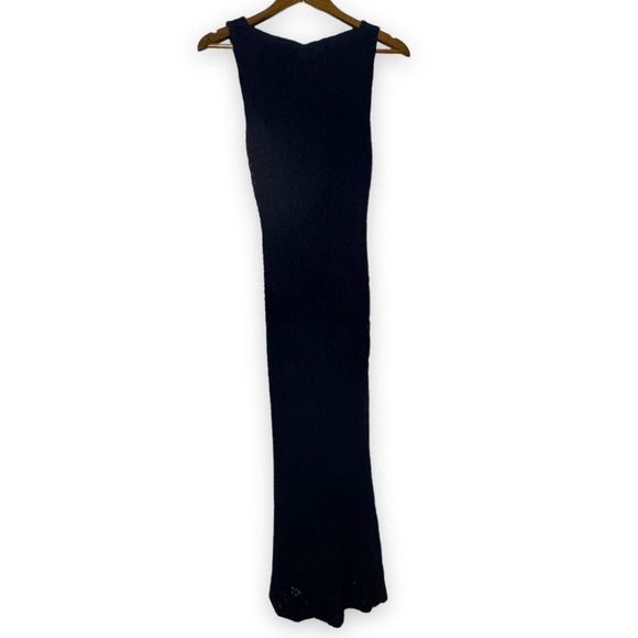 Alice + Olivia Blue Sleeveless Textured Floral Full Length Maxi Dress Size 4 - Picture 1 of 16